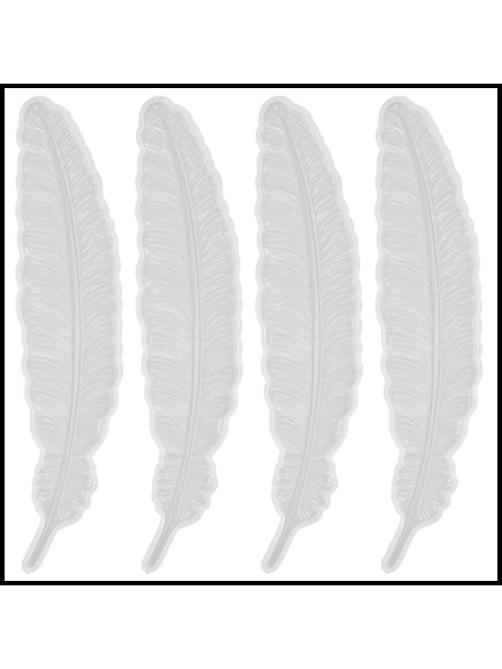4Pcs Silicone Feather Resin Molds for DIY Jewelry Bookmarks